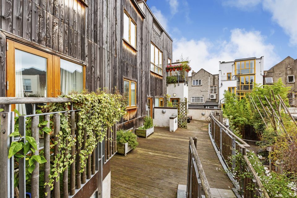 The exterior of the apartment